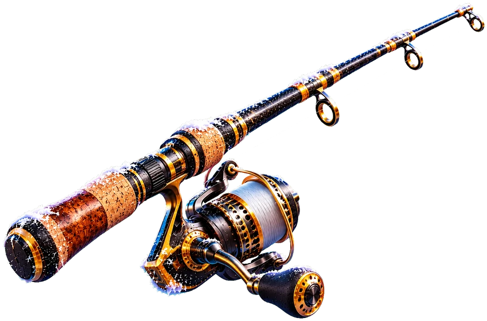 Ice fishing rod with a cork handle