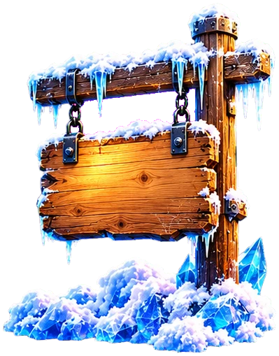 Wooden signpost in the snow